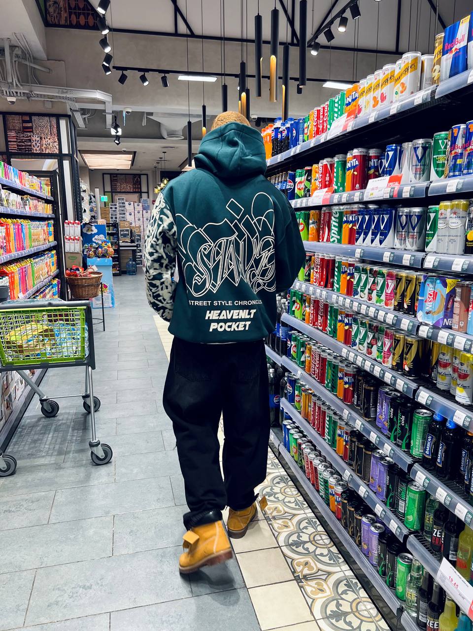 Oversized green hoodie