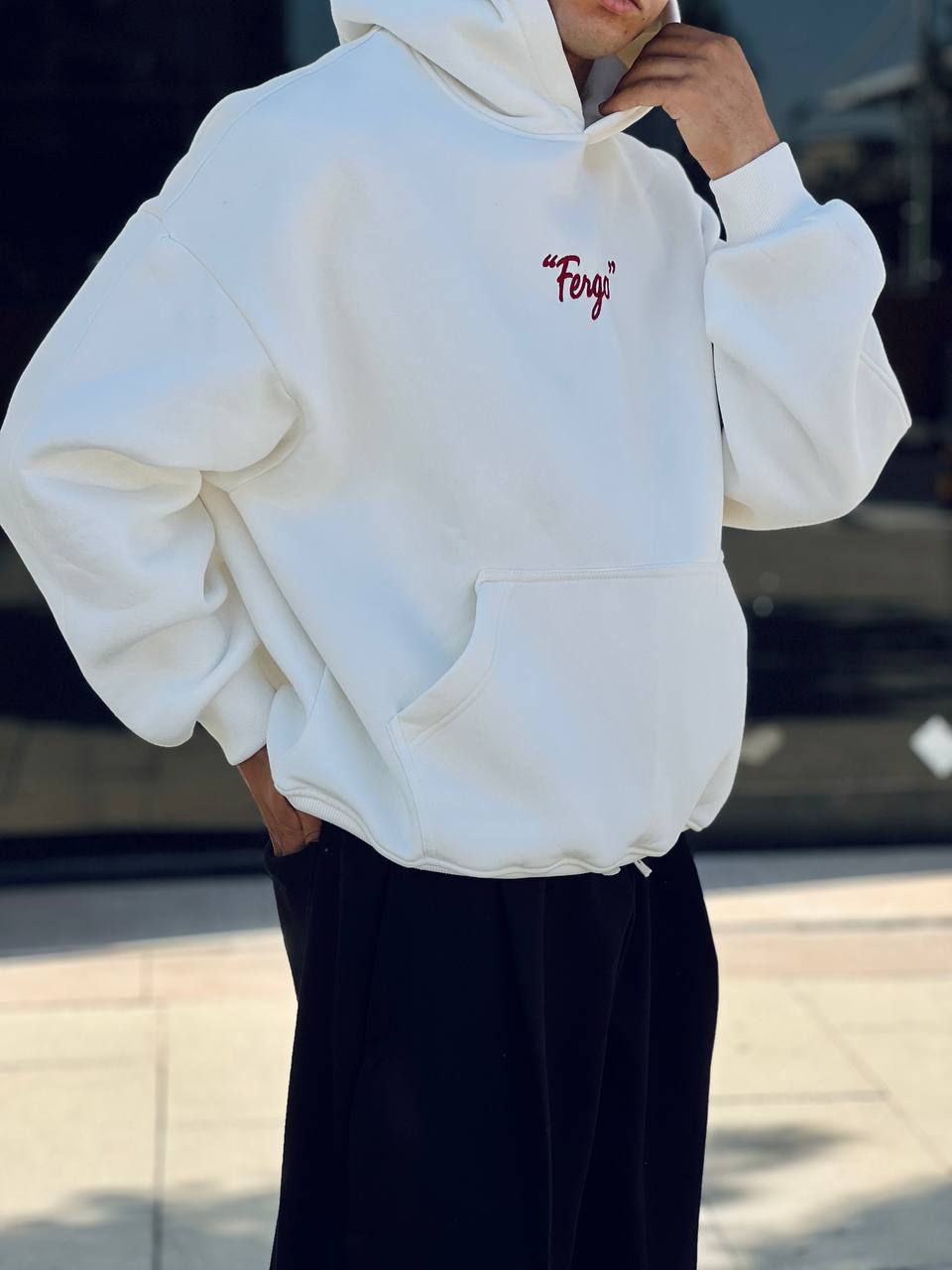 Essential White hoodie