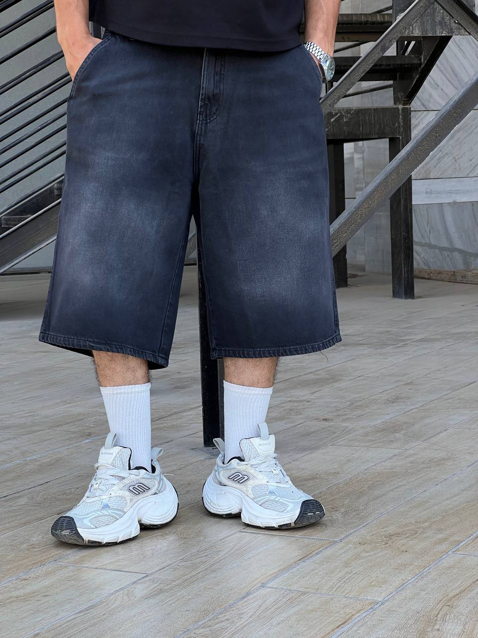 Black baggy jorts