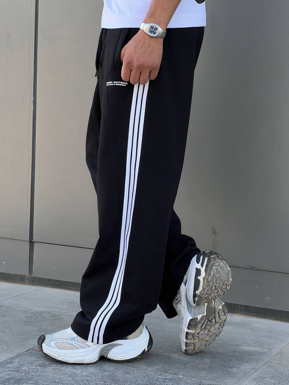 black oversized sweatpants