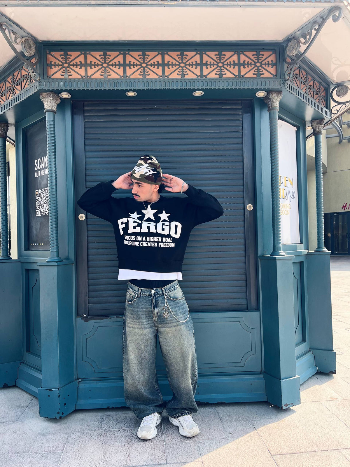 Triple Star Crewneck – Black