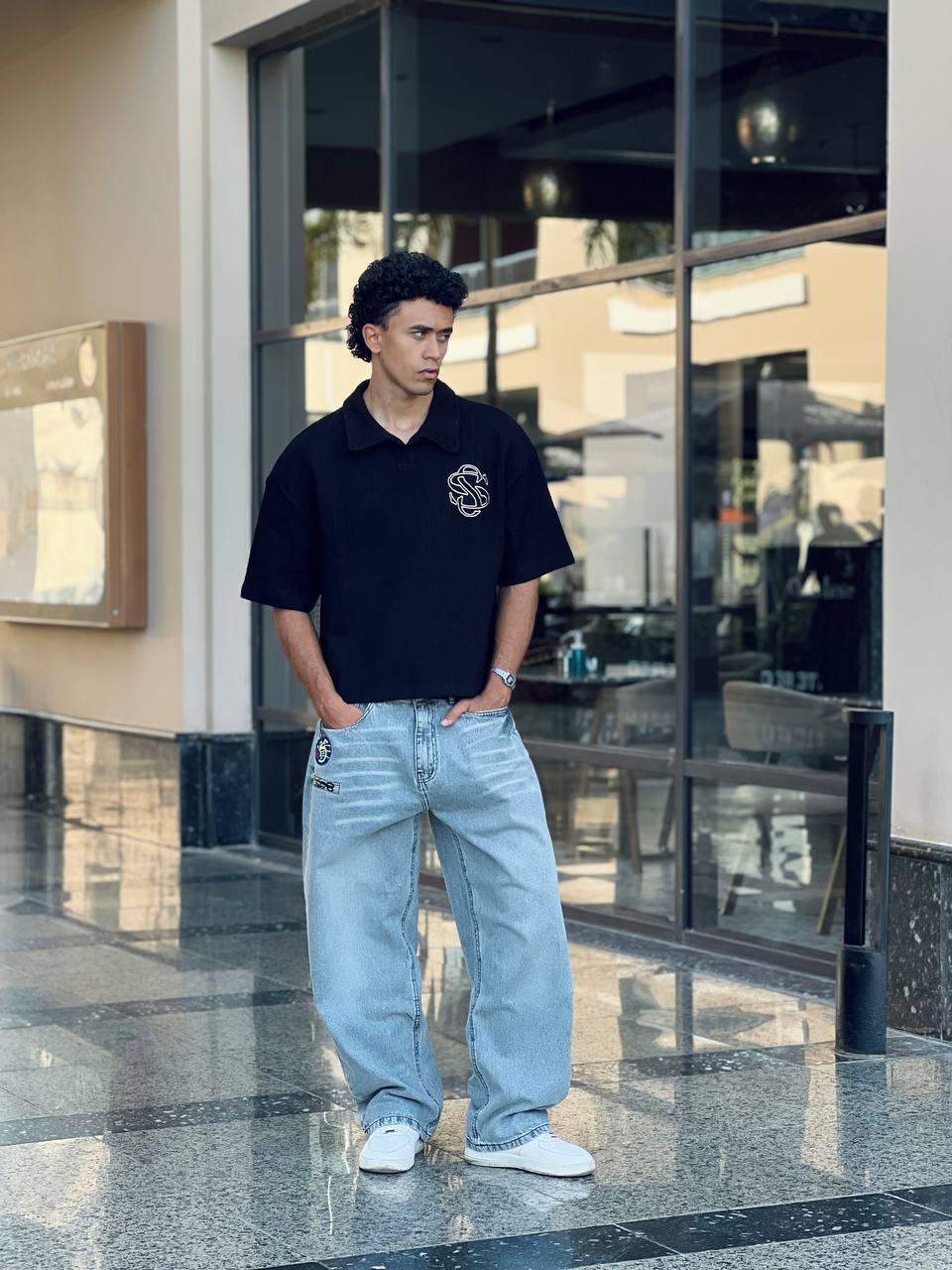 Black T-Shirt Polo