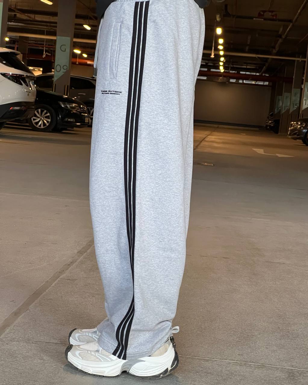 gray oversized sweatpants