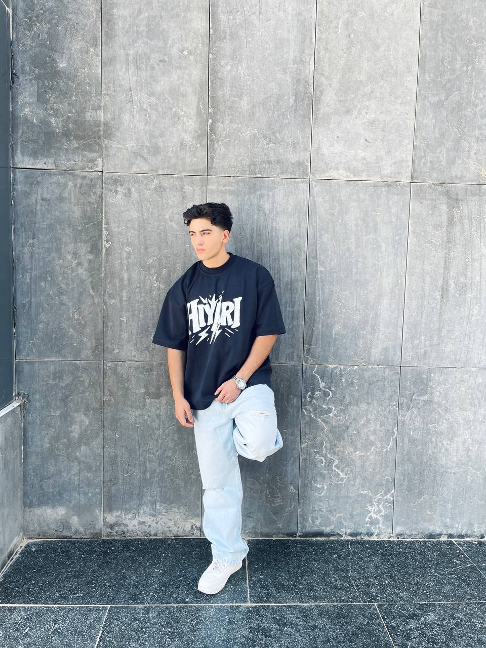 Oversized navy T-shirt