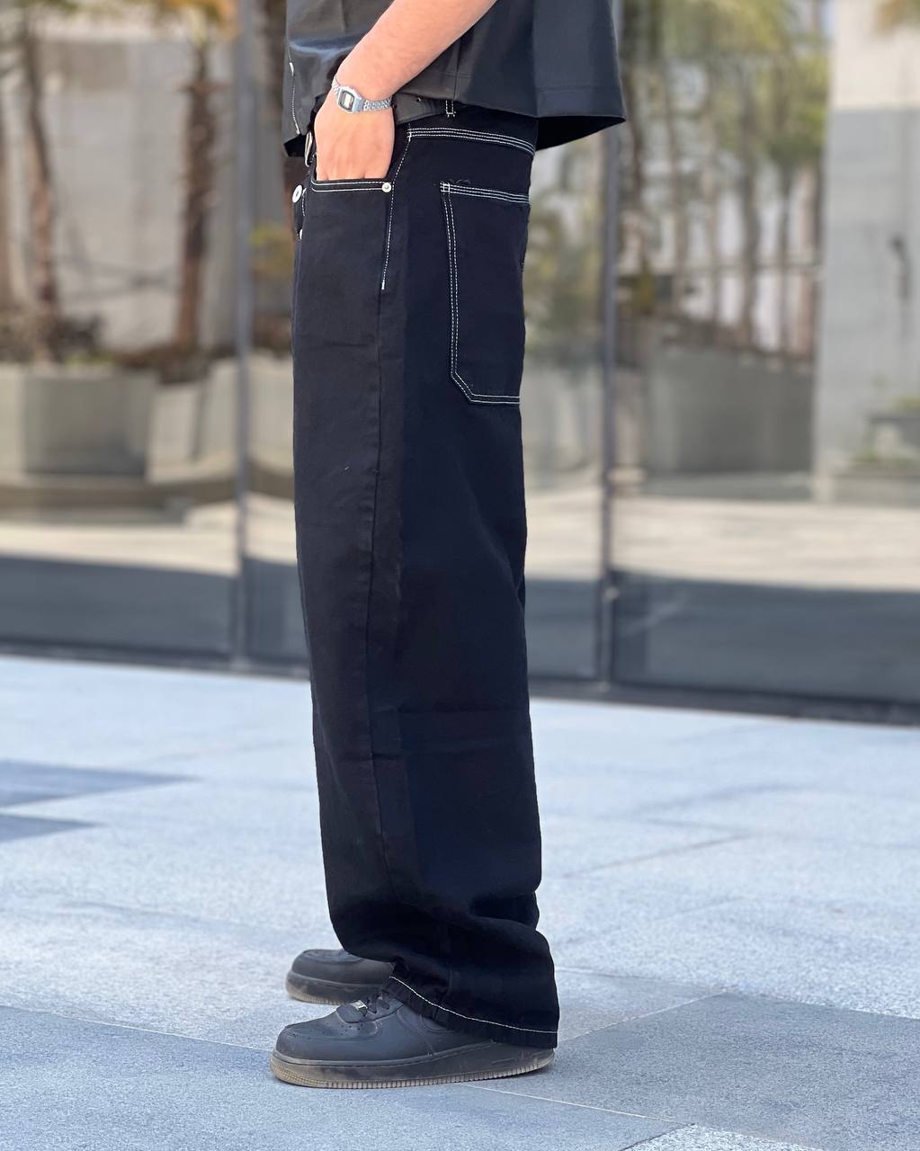 Black Denim Wide Leg