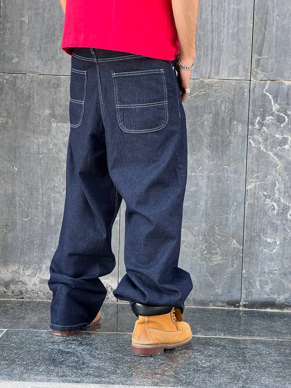 blue denim super baggy