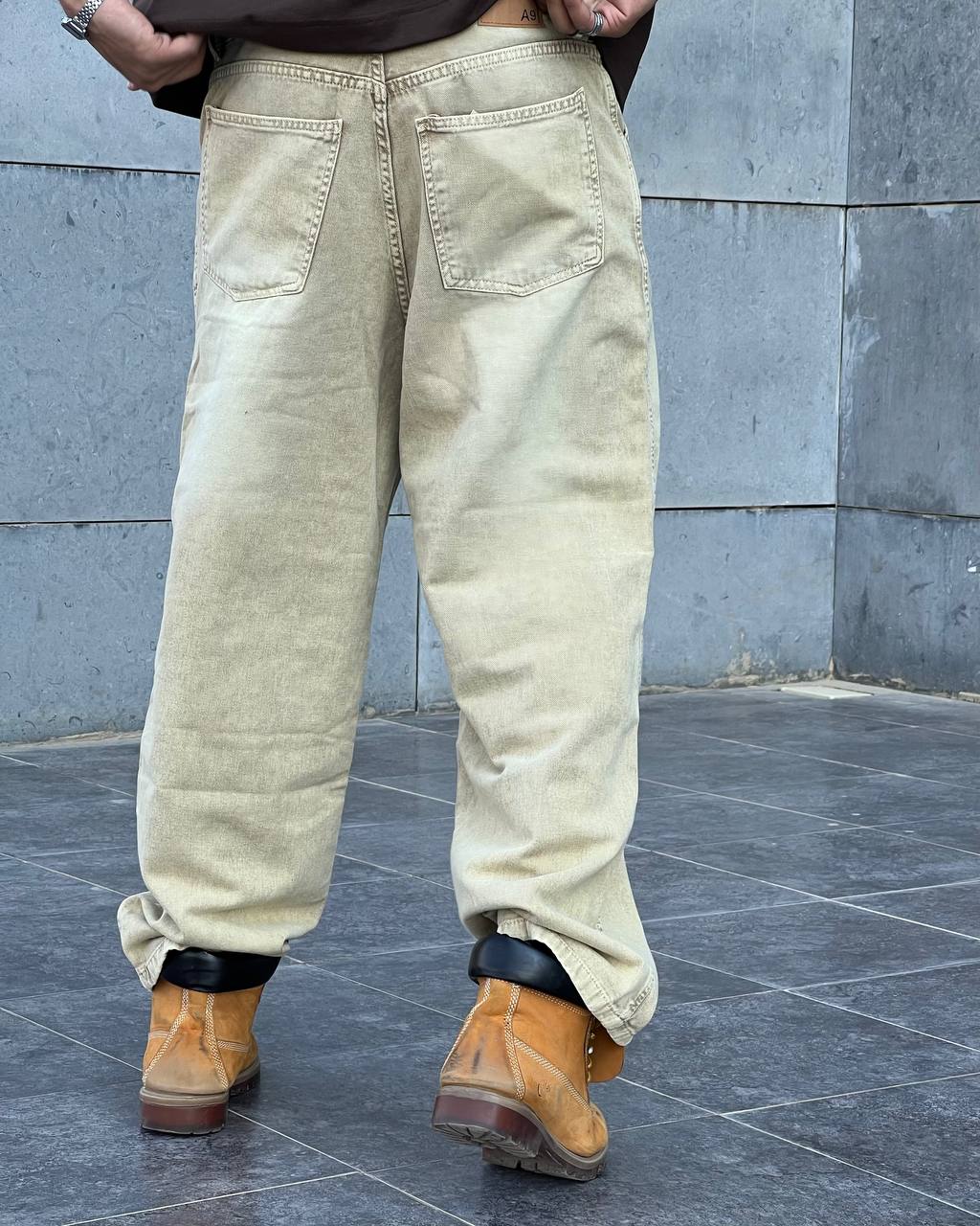 Beige wide leg