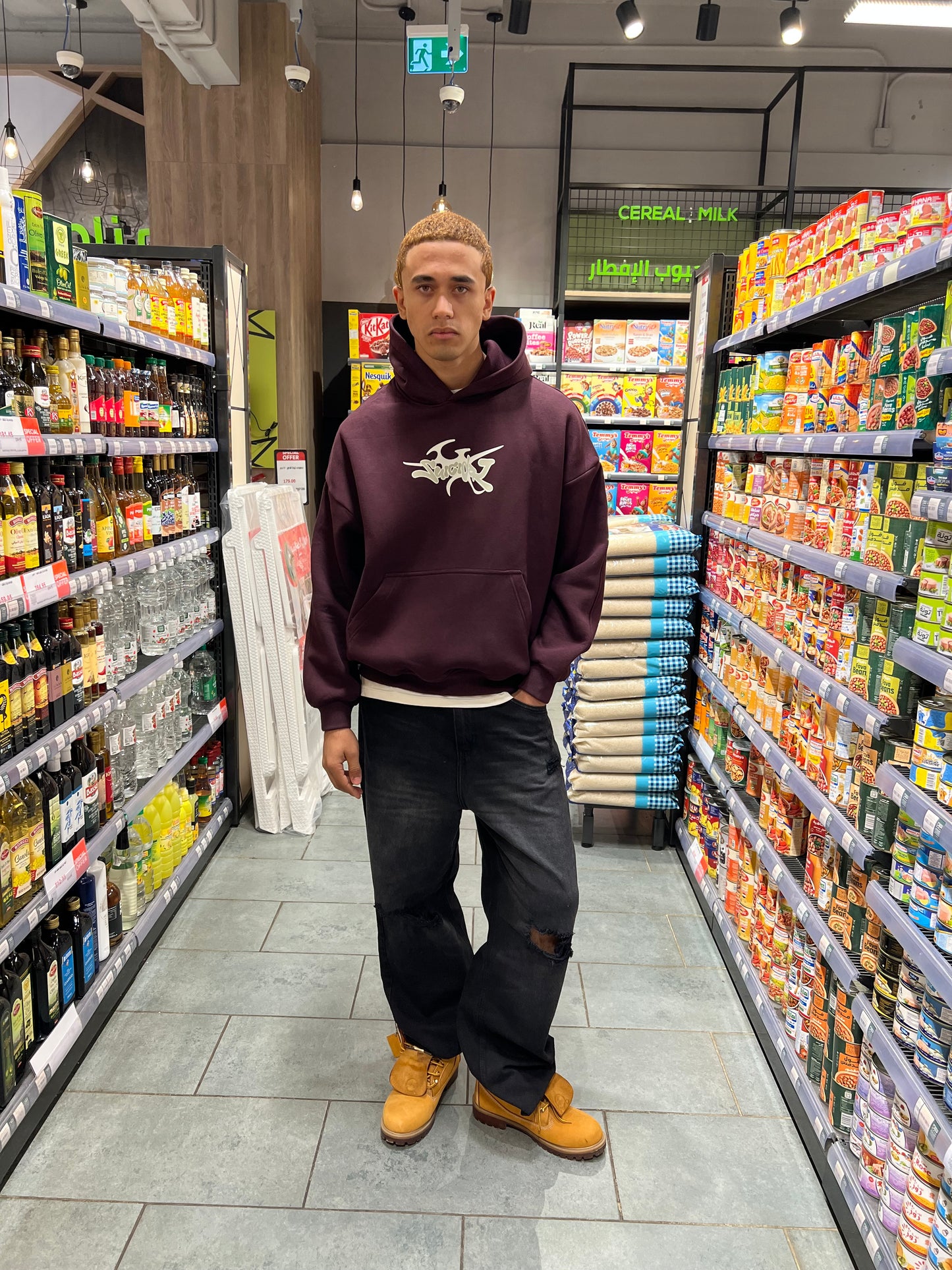 Burgundy oversized hoodie