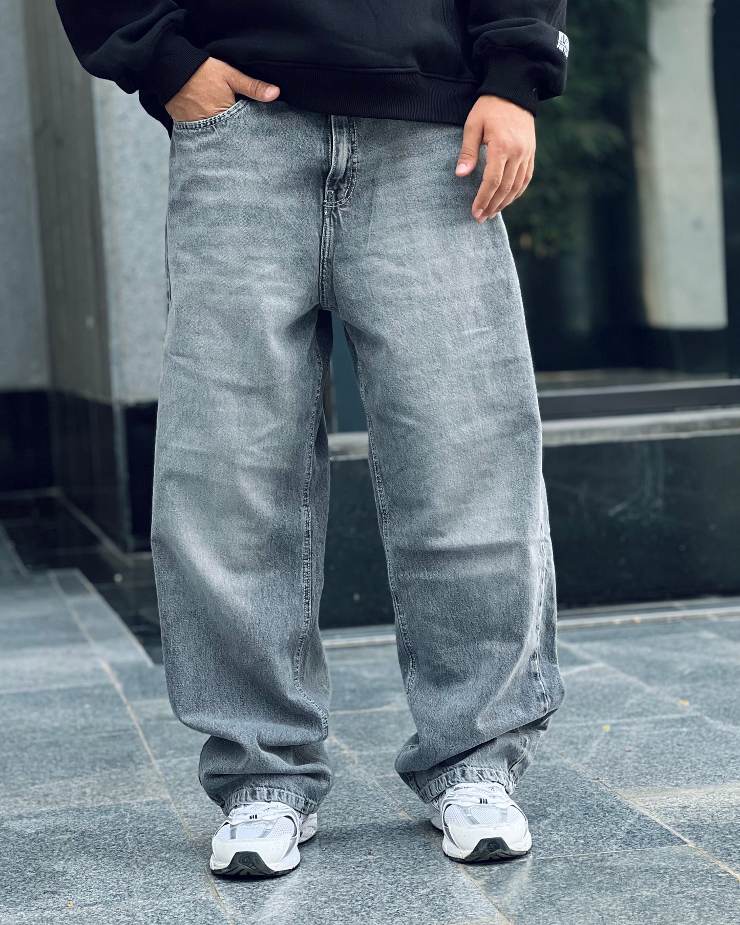 Gray Basic Wide Leg