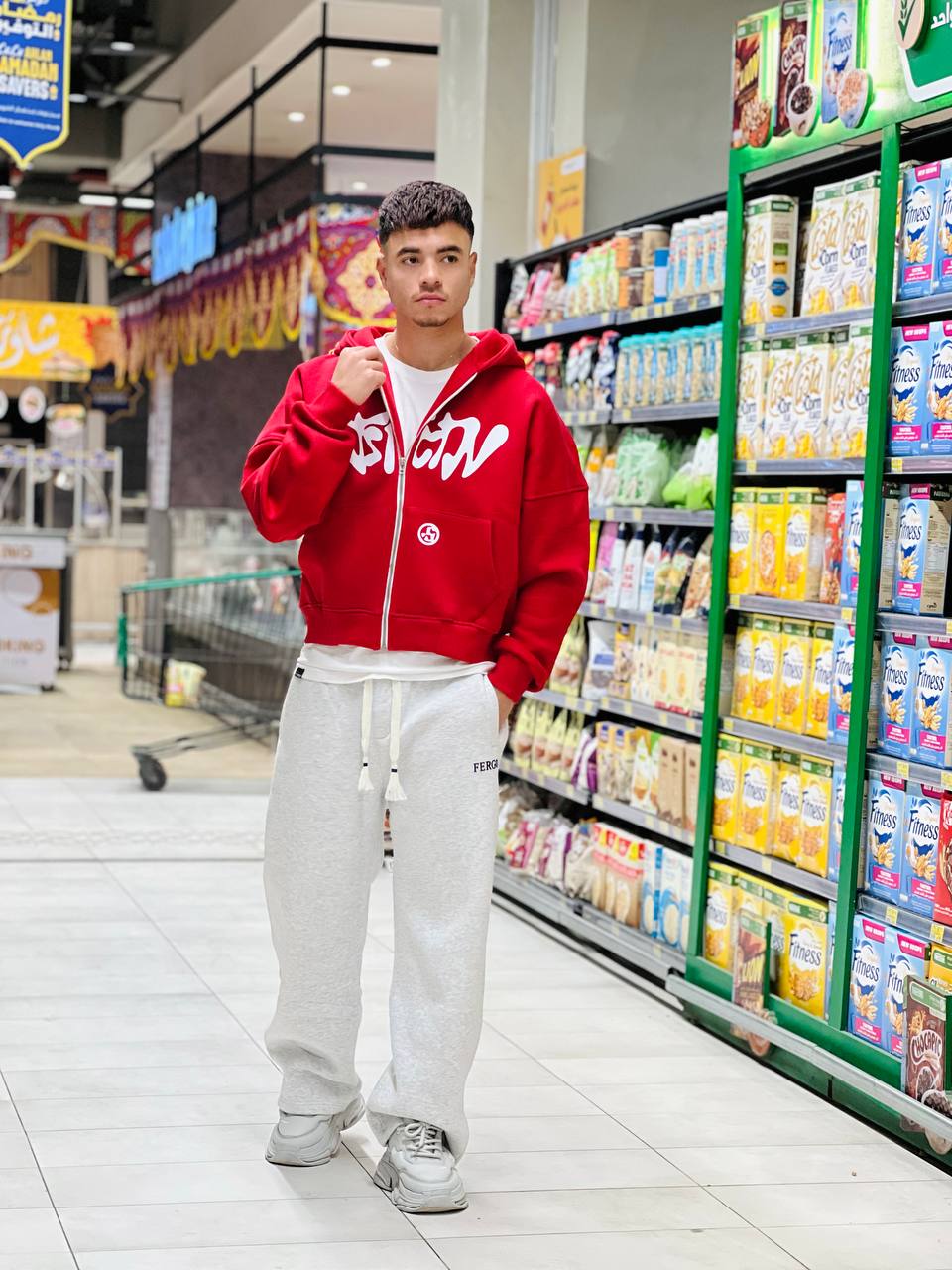 oversized red zipper