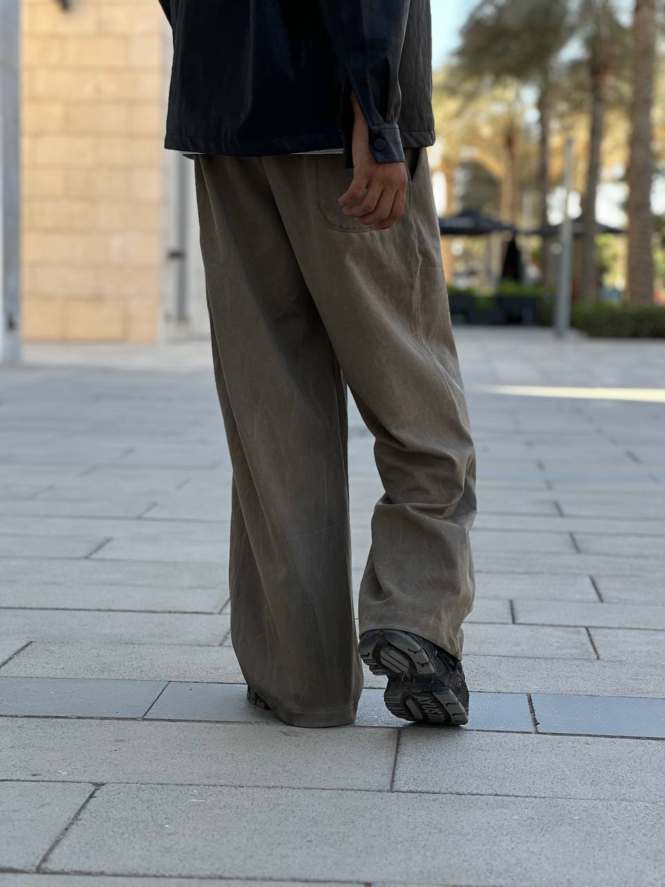 brown oversized sweatpants