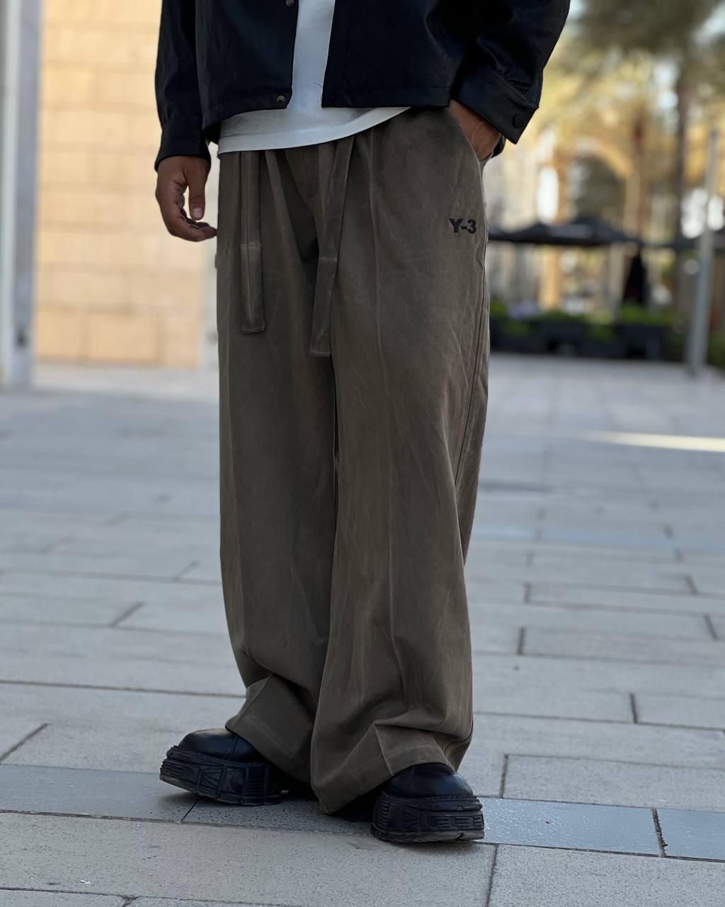 brown oversized sweatpants