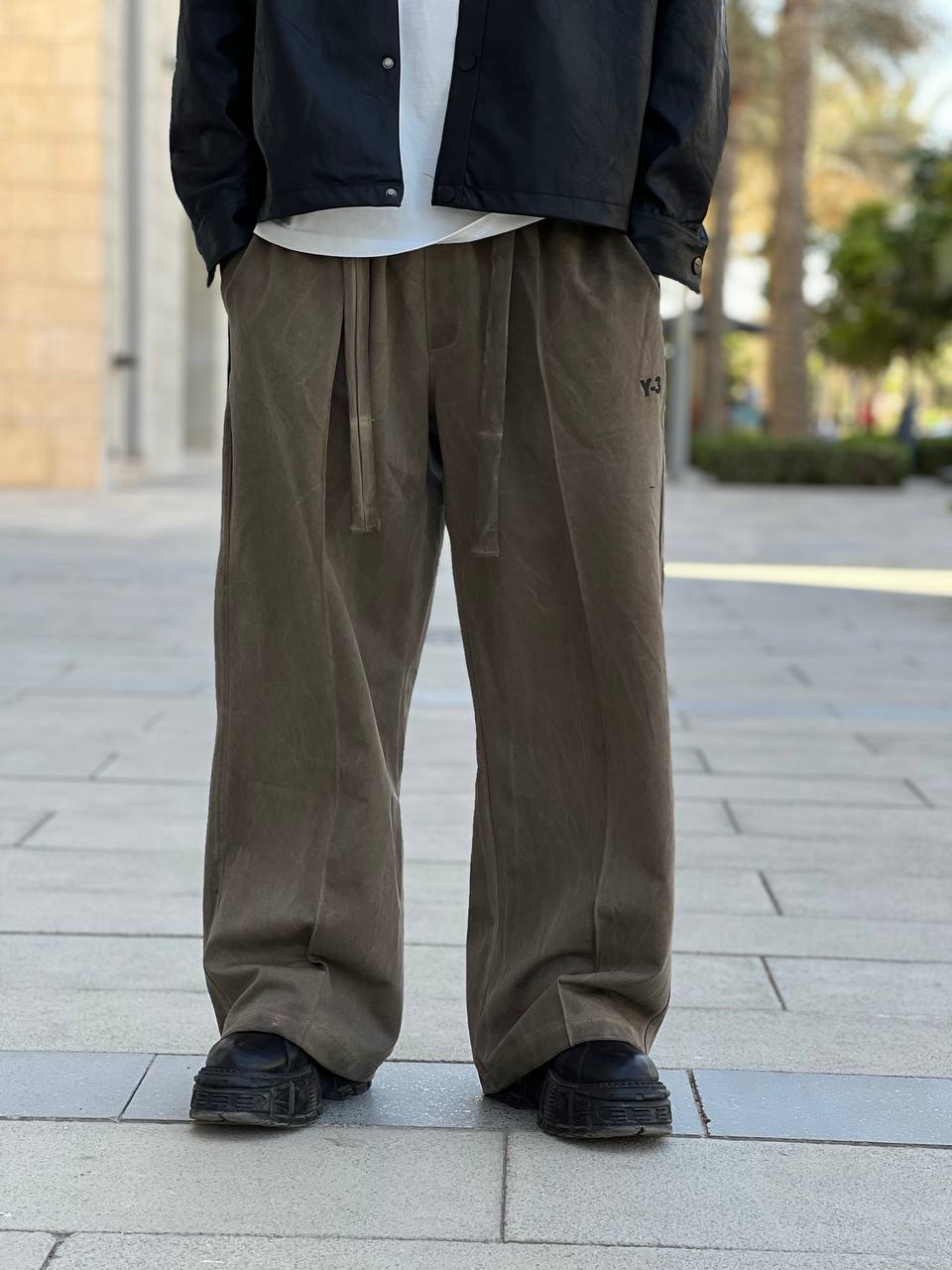 brown oversized sweatpants