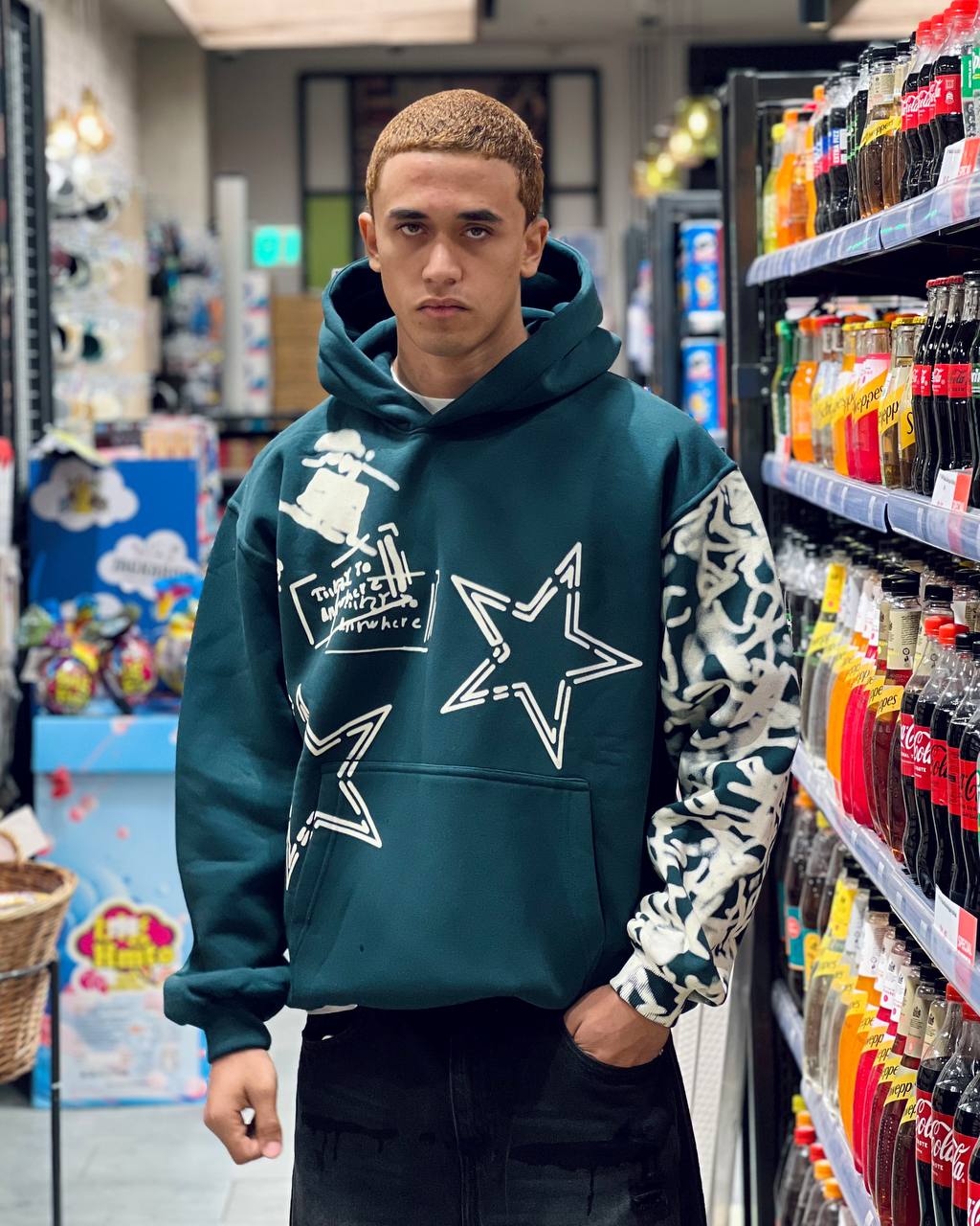 Oversized green hoodie