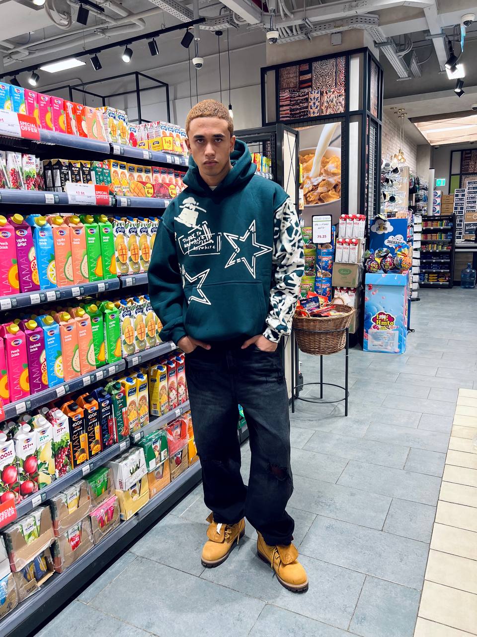 Oversized green hoodie