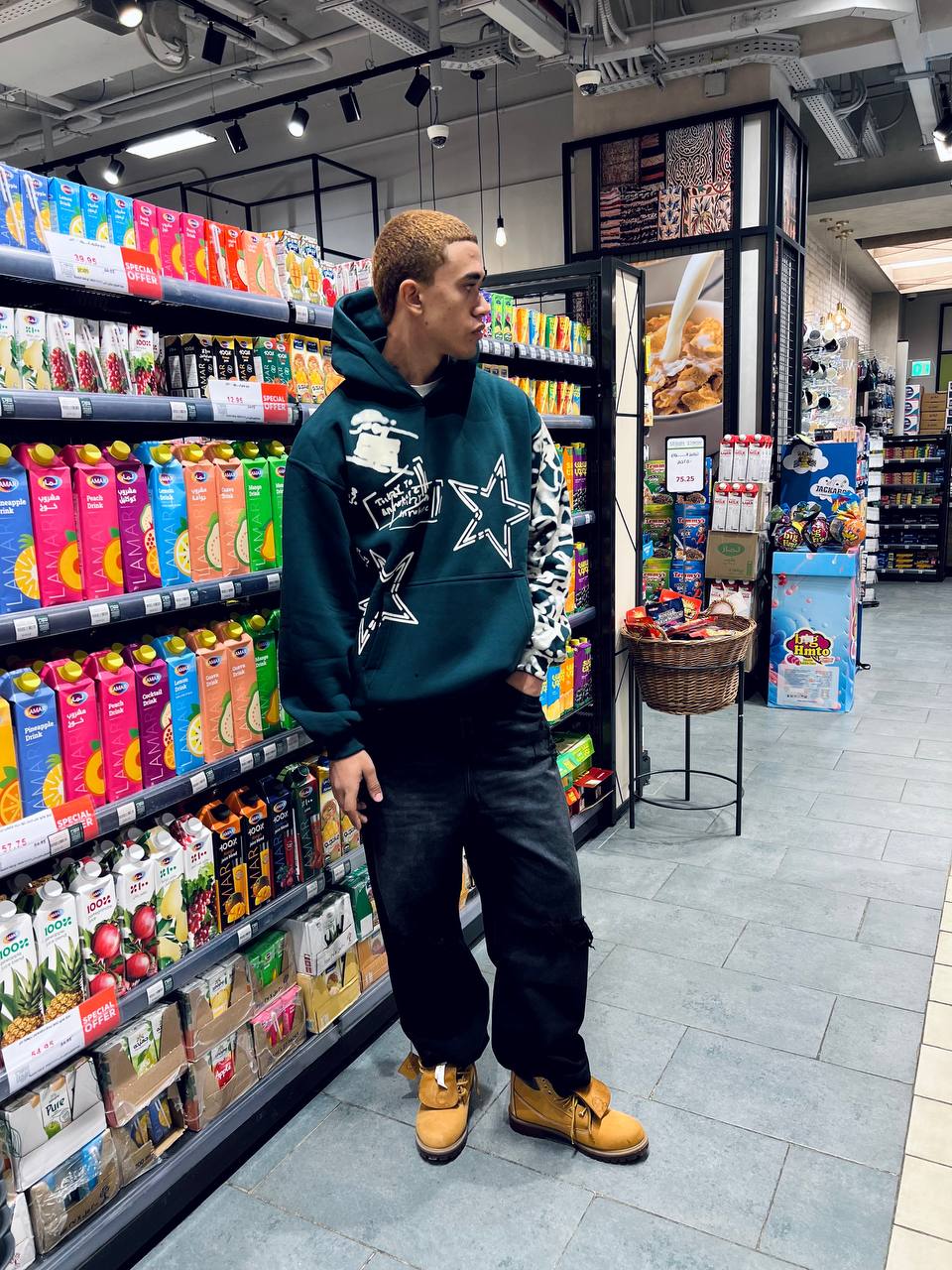 Oversized green hoodie