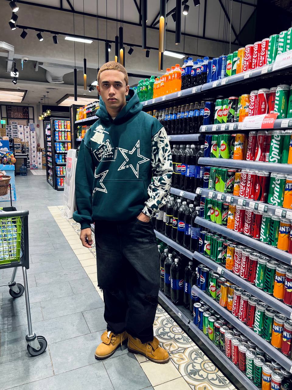 Oversized green hoodie