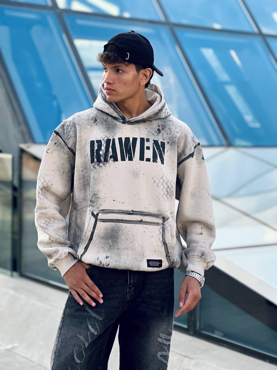 Oversized beige hoodie