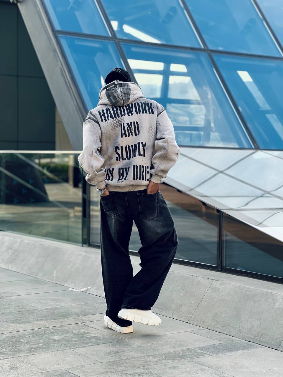 Oversized beige hoodie