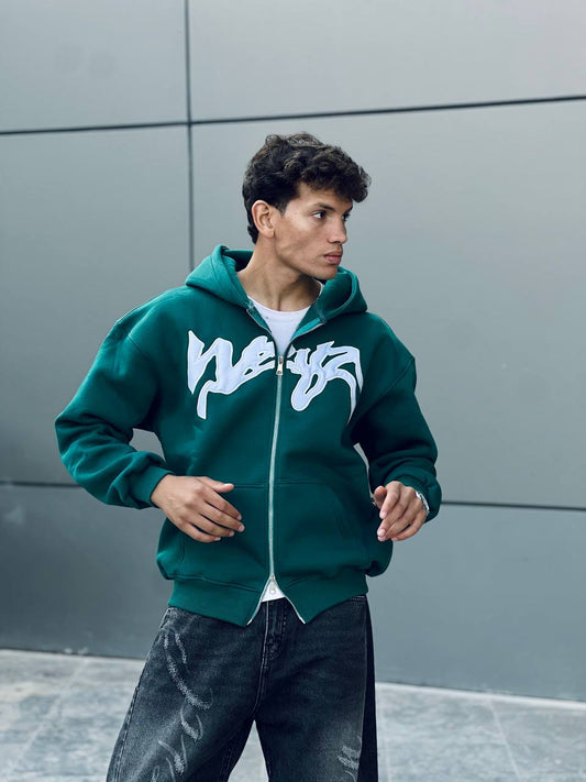 Green zipper hoodie