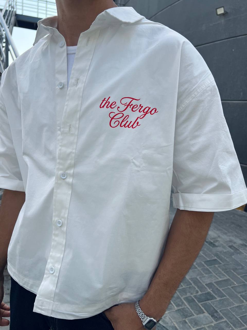 White boxy shirt