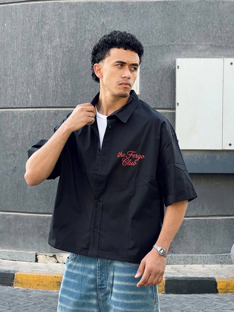Black boxy shirt