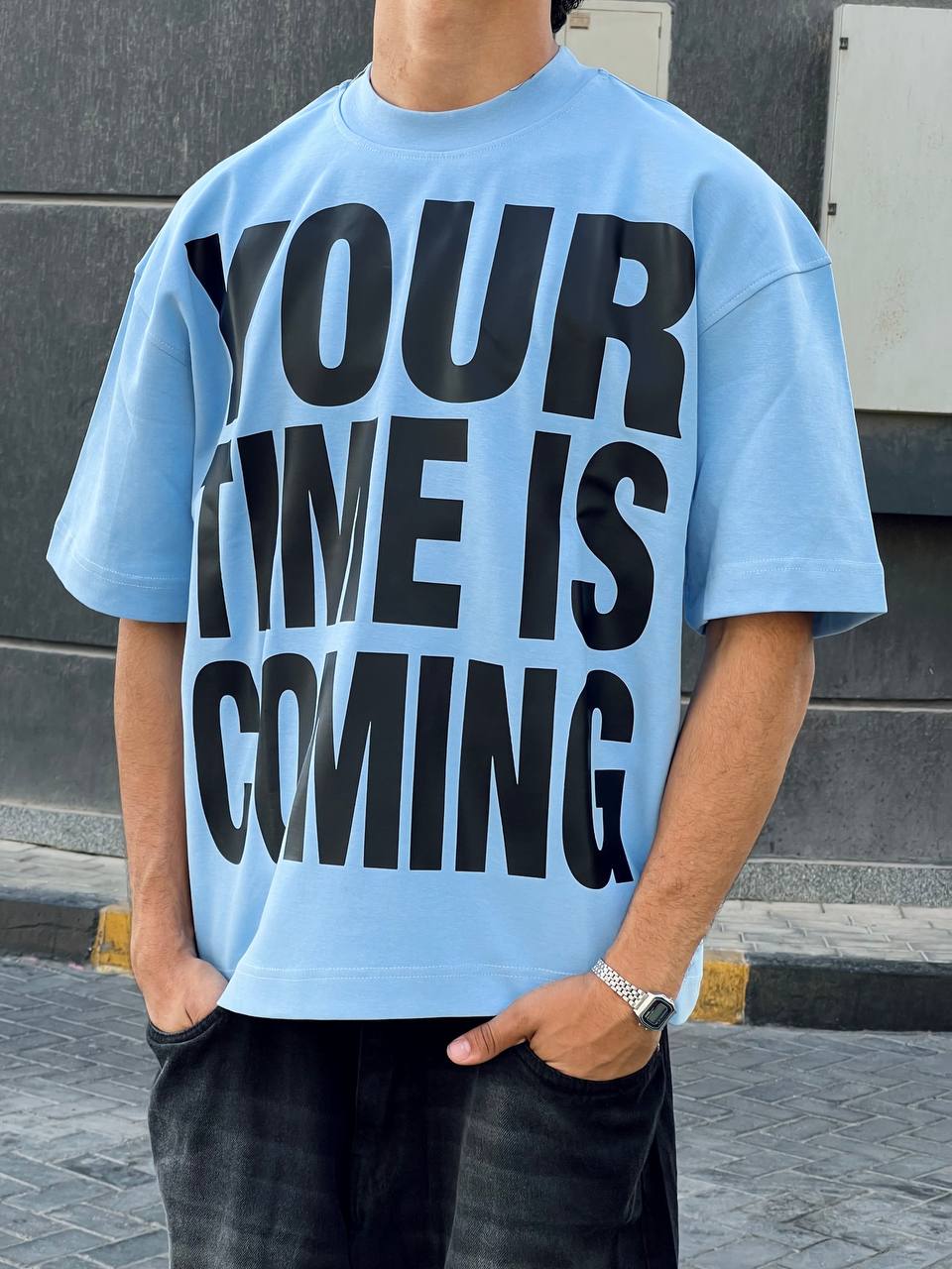 Oversized baby blue t-shirt