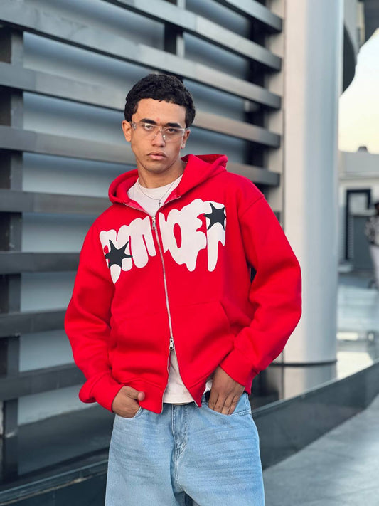 Red zipper hoodie