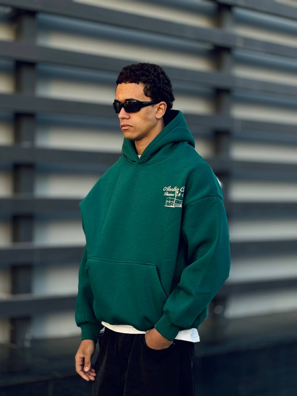 oversized green hoodie