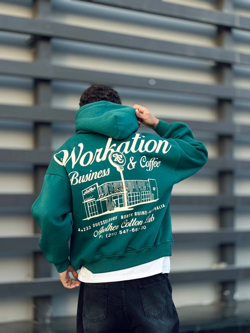 oversized green hoodie