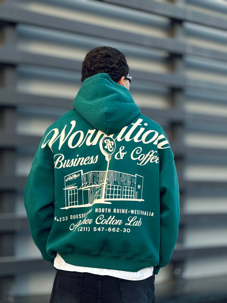 oversized green hoodie