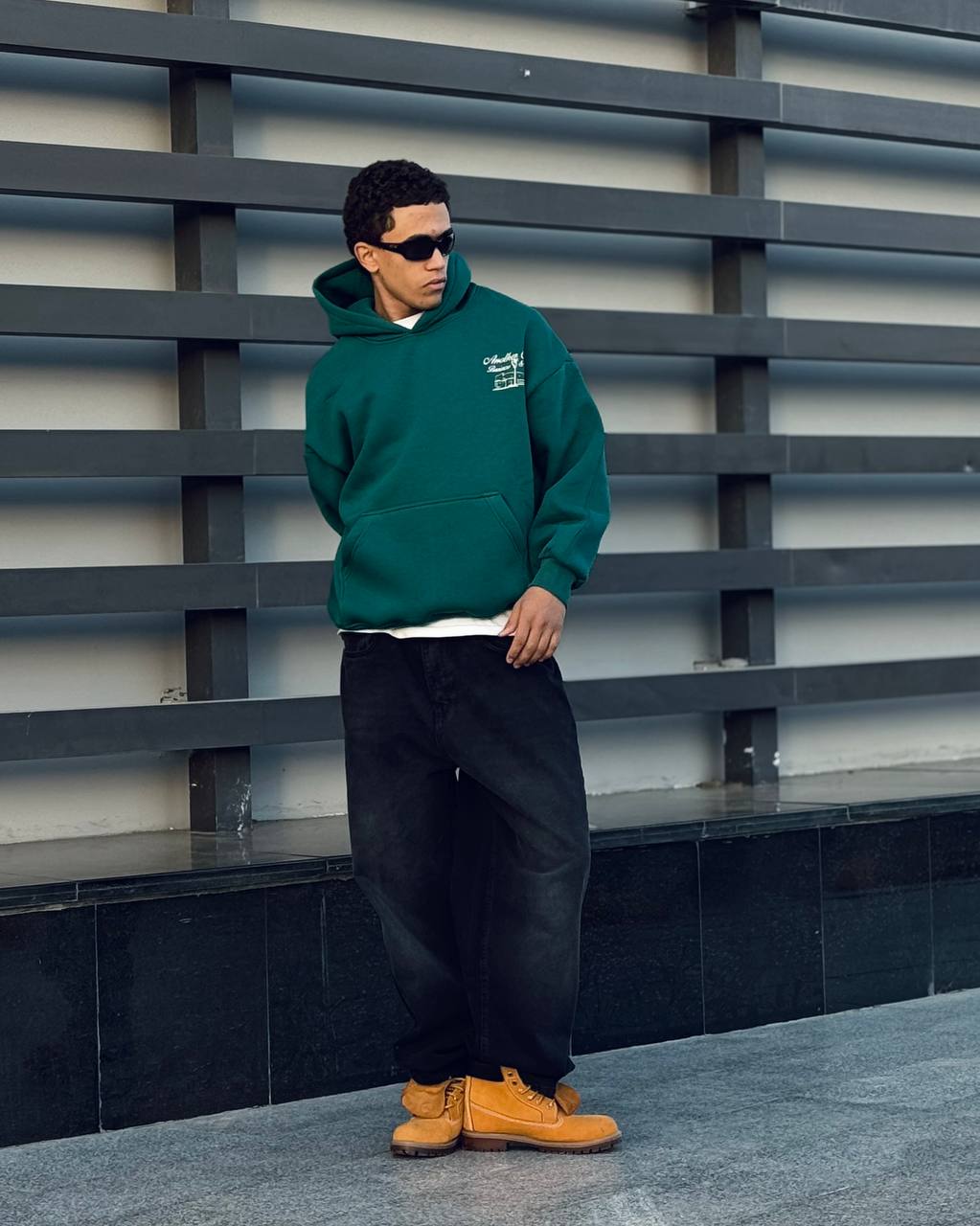 oversized green hoodie