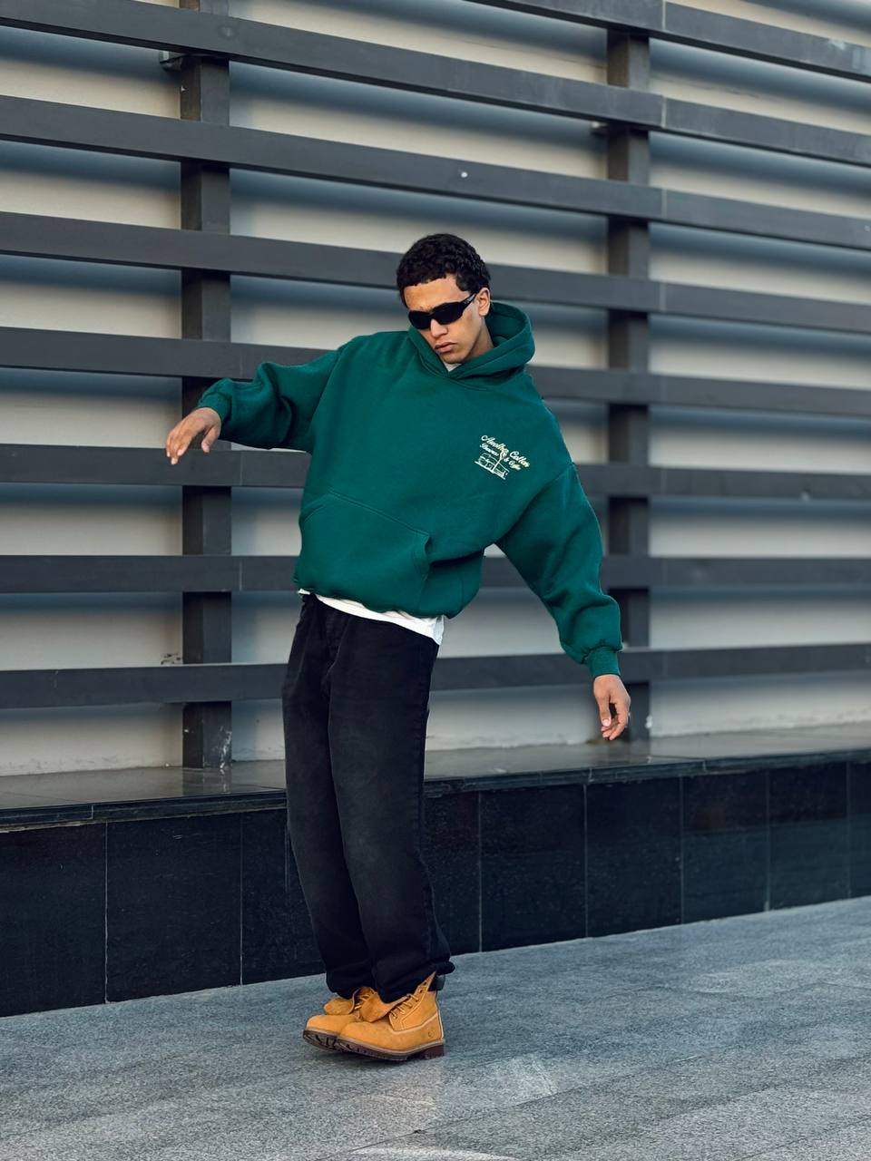 oversized green hoodie