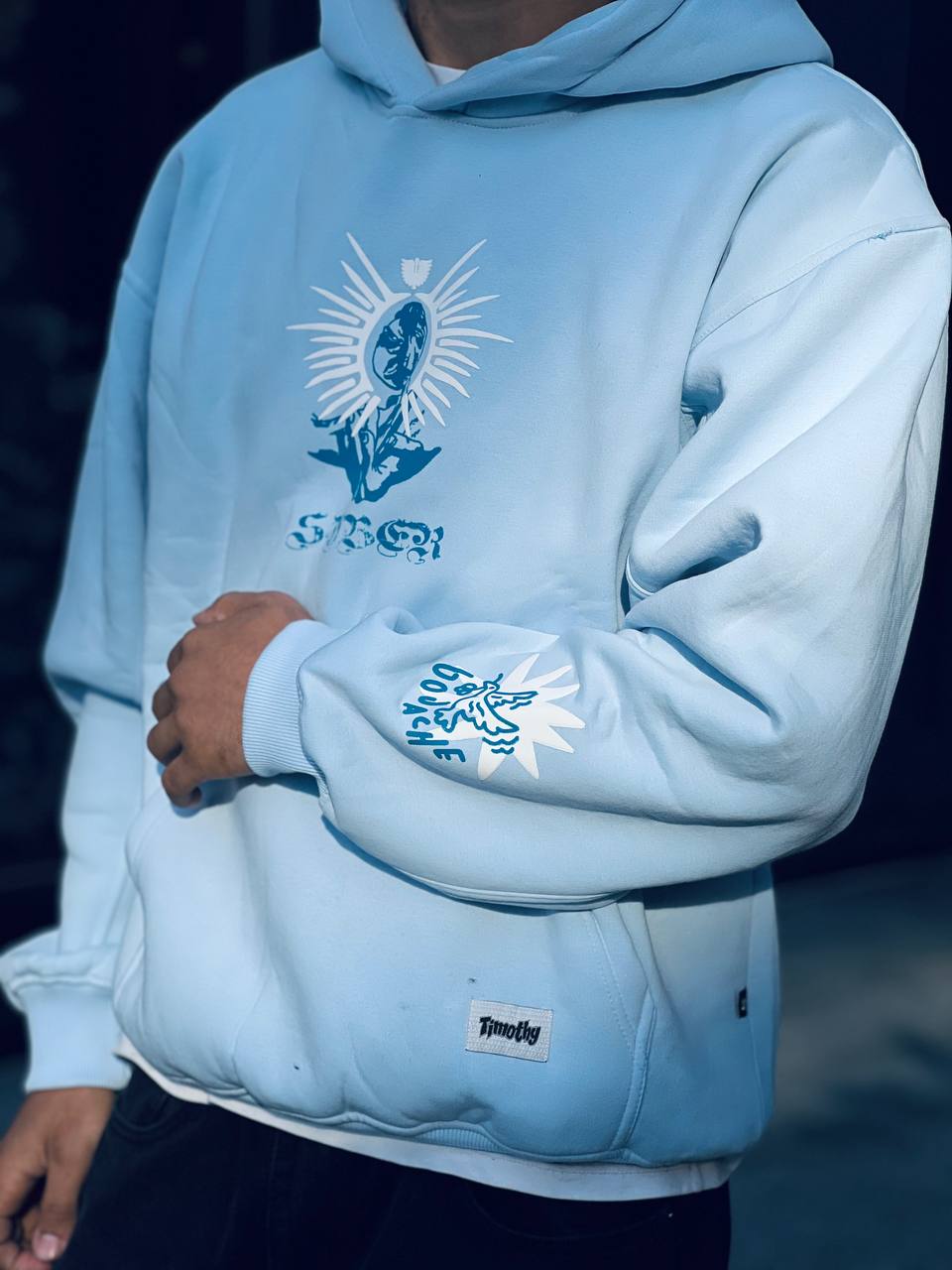 baby blue hoodie