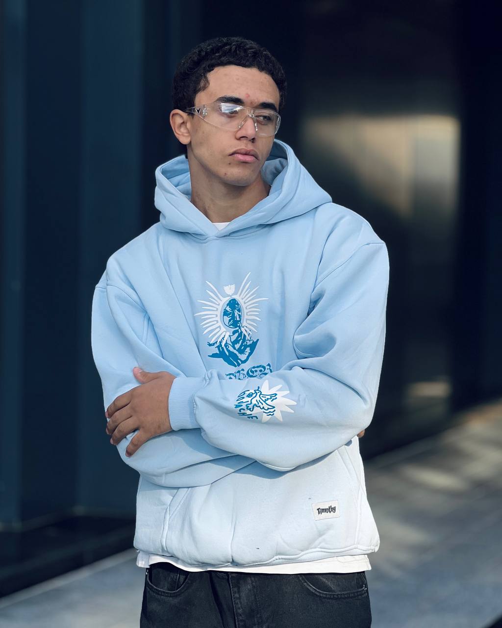 baby blue hoodie