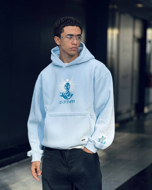 baby blue hoodie