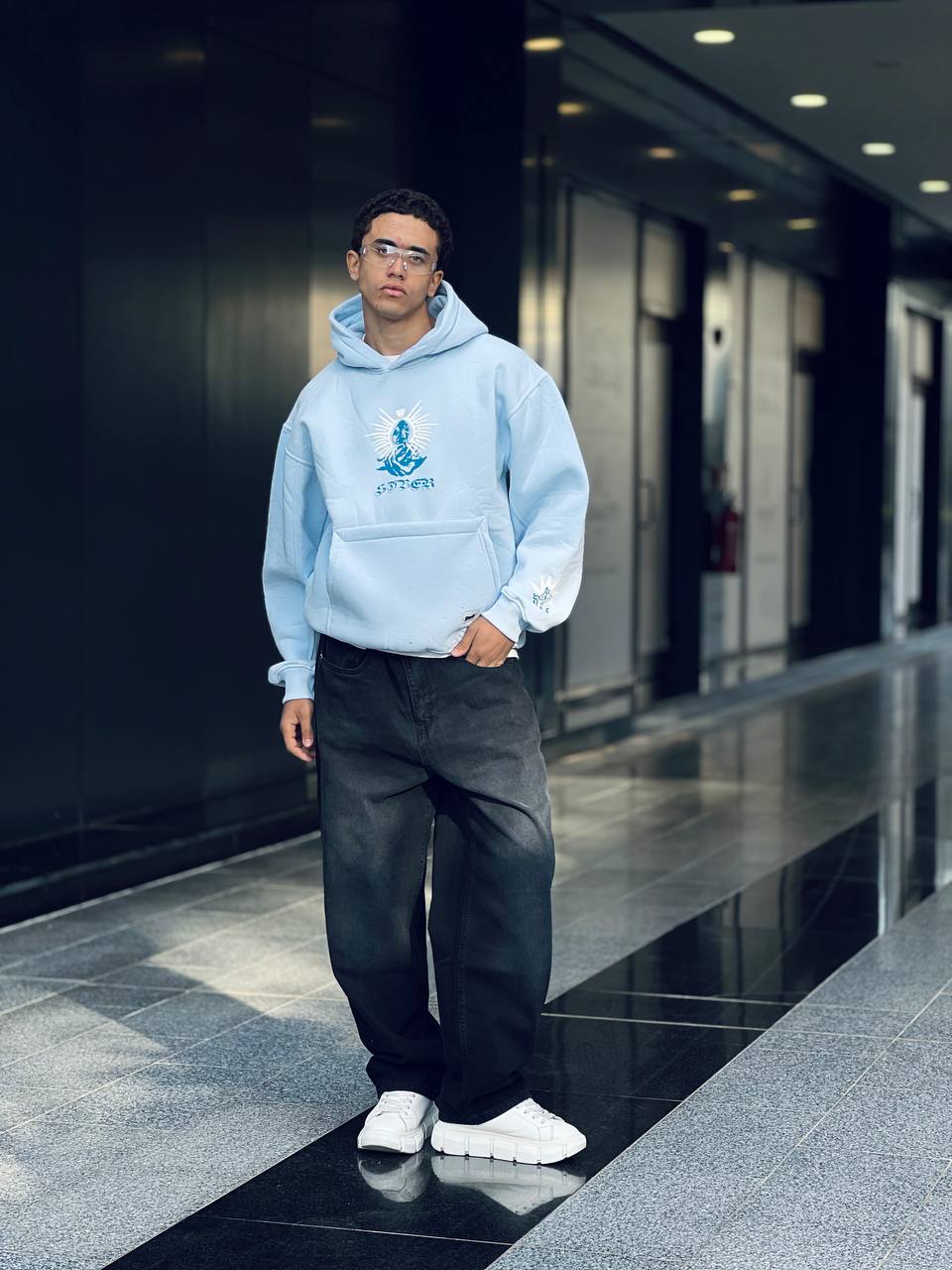 baby blue hoodie
