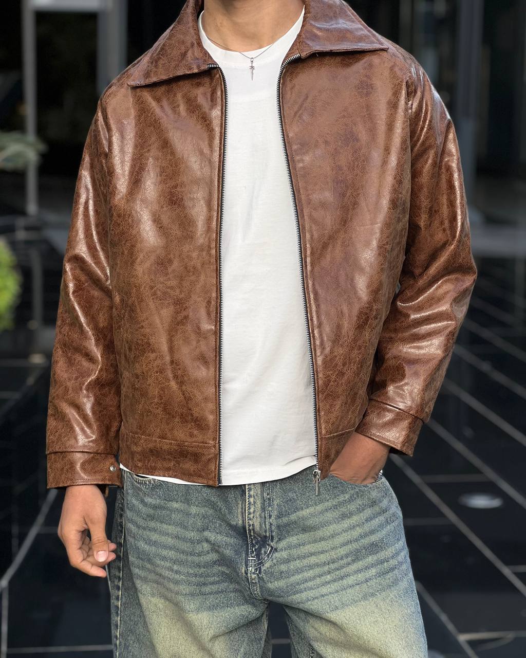 brown leather Jacket