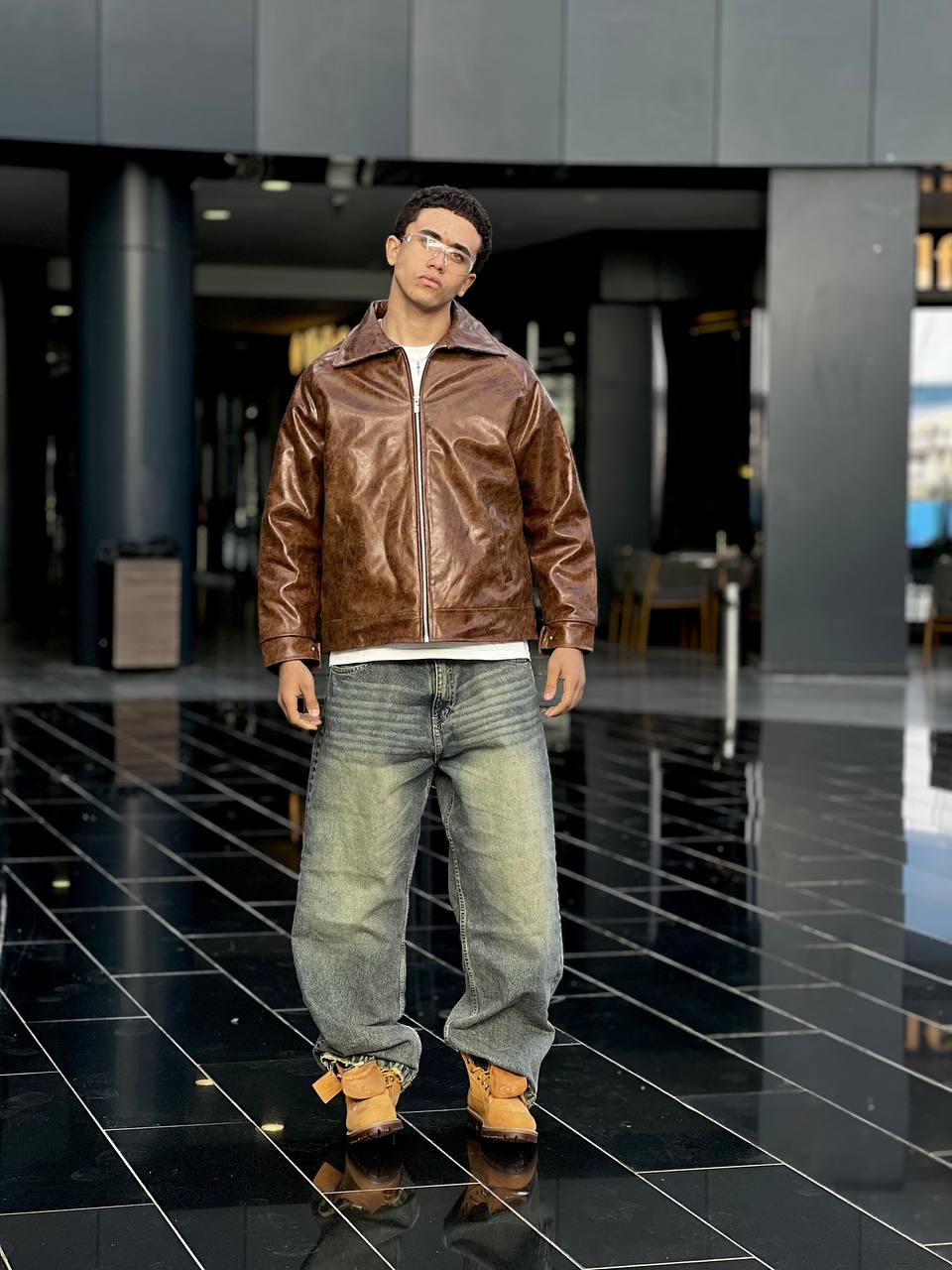 brown leather Jacket