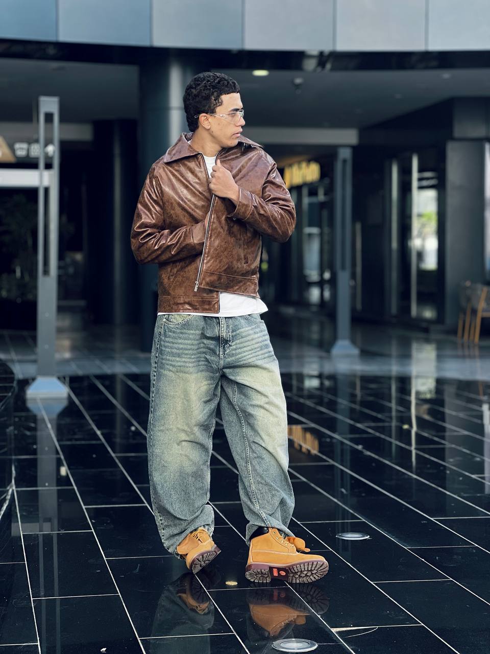 brown leather Jacket