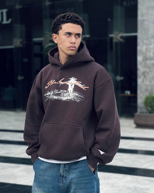 Oversized brown hoodie