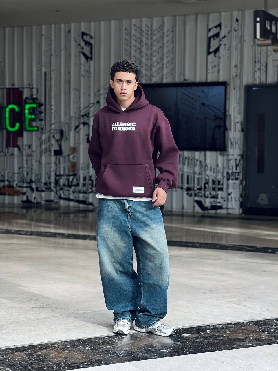 Oversized burgundy hoodie