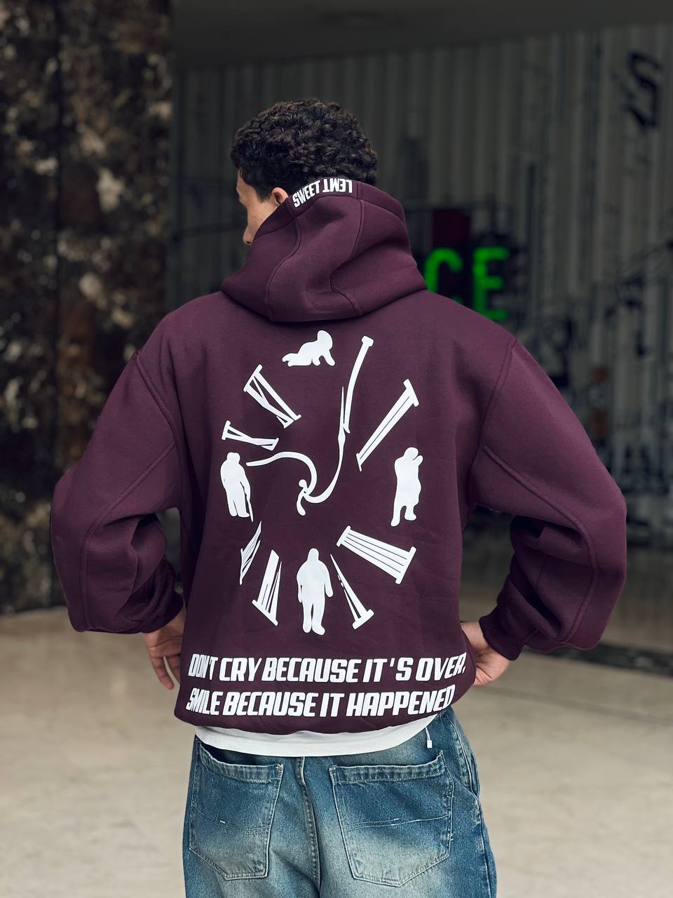 Oversized burgundy hoodie