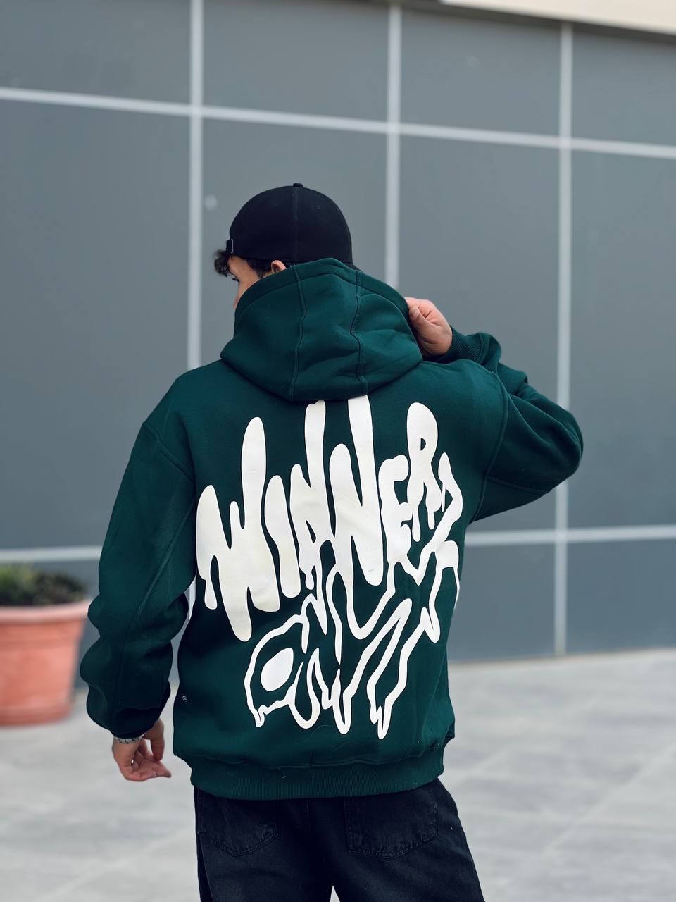 Oversized green hoodie