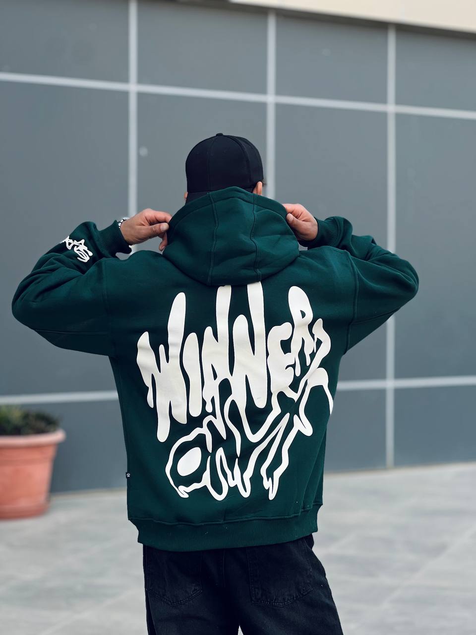 Oversized green hoodie