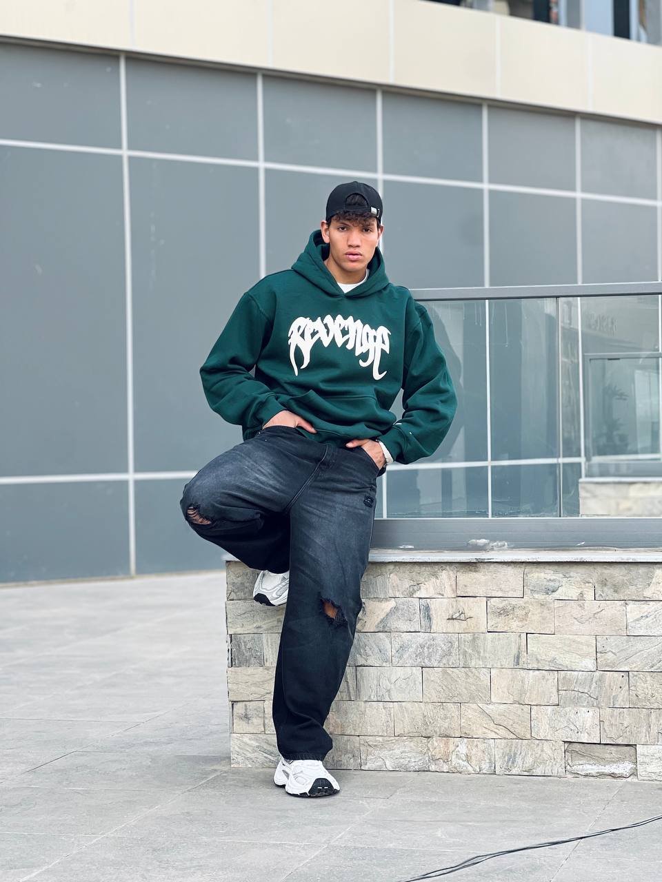 Oversized green hoodie