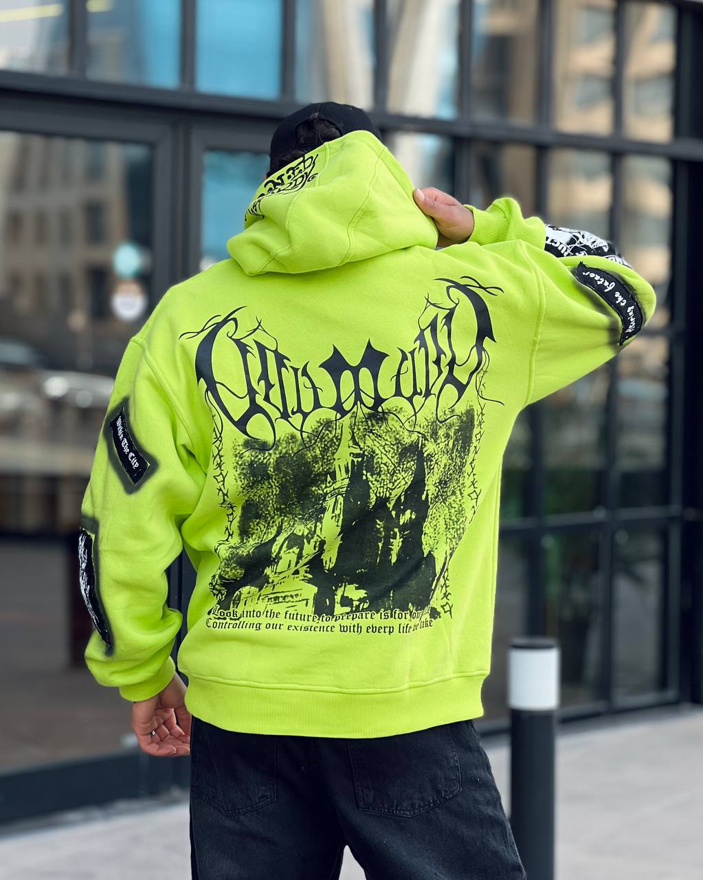 Oversized neon hoodie
