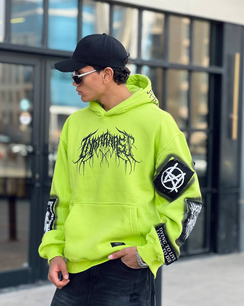 Oversized neon hoodie