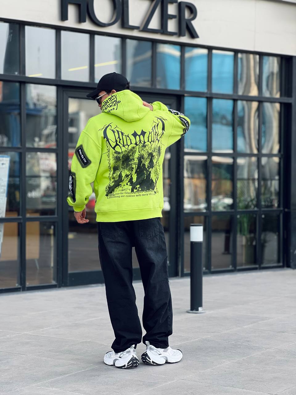 Oversized neon hoodie