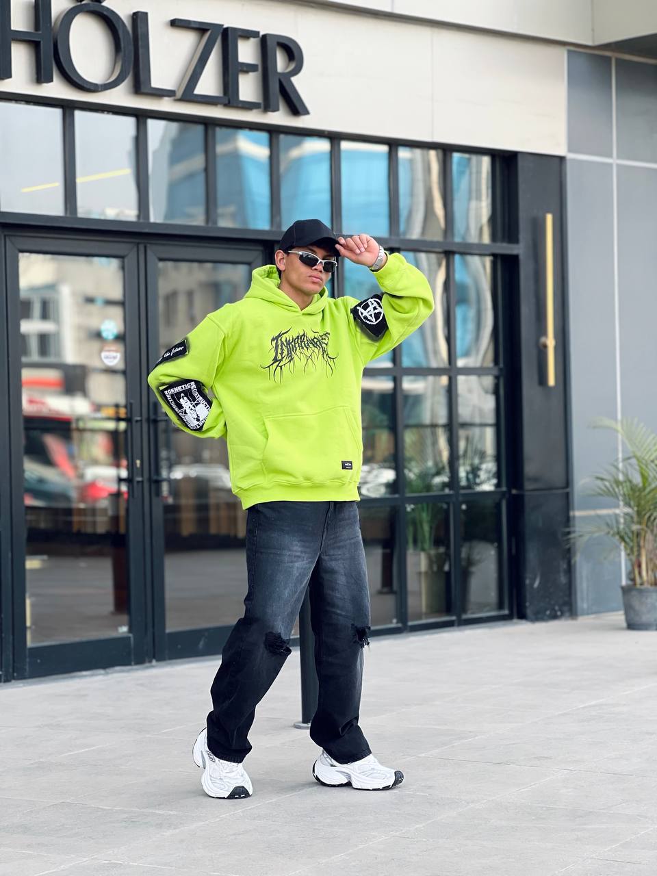 Oversized neon hoodie